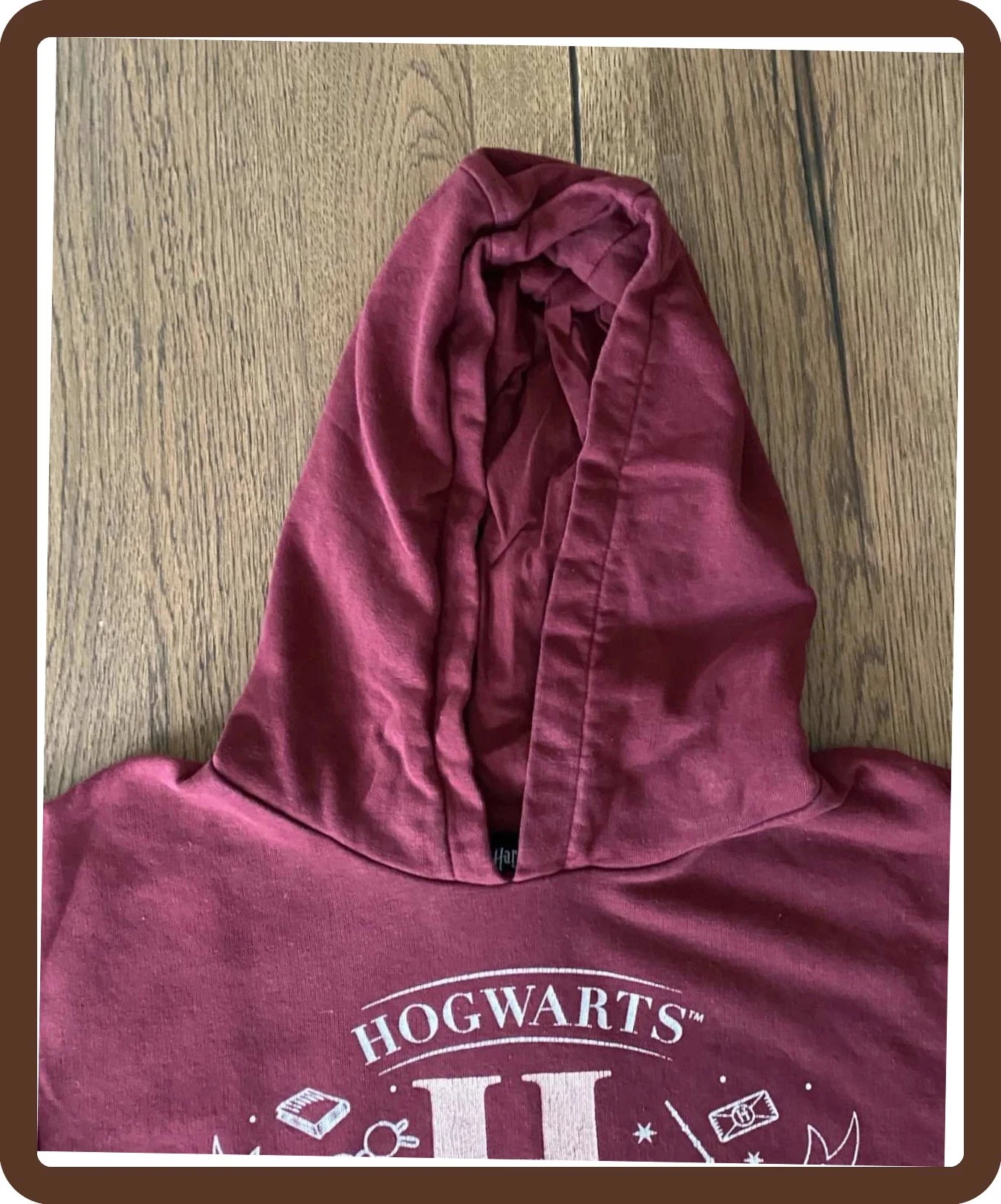 Moletom com capuz marrom 12/14 anos Harry Potter Hogwarts - excelente estado – photo 3